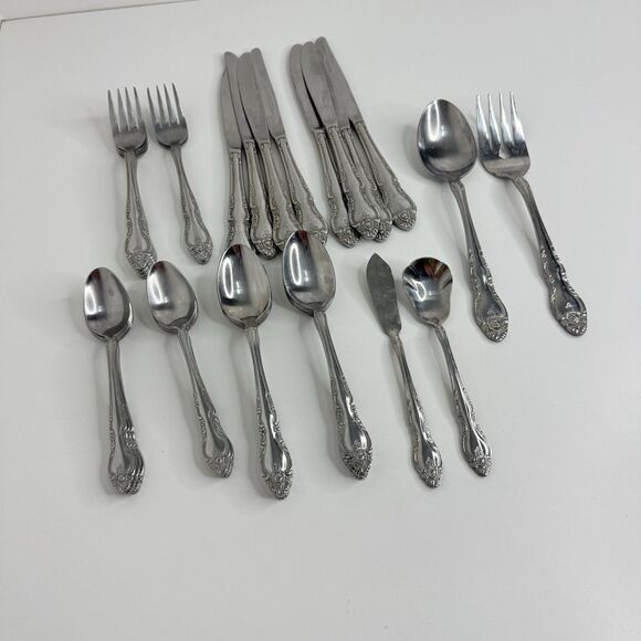 Vtg Oneida Northland Japan Rose Pattern Stainless Flatware Serving Mixed Lot 34 - Picture 4 of 12